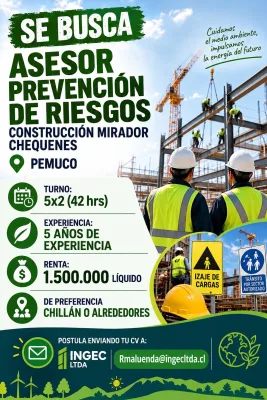 Se busca Asesor HS para construcción de un mirador en parque Eólico · imagen 1 de 1