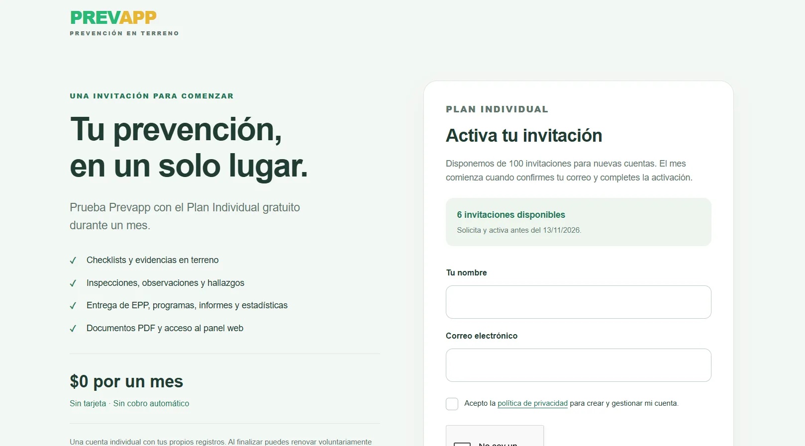 🎉 ¡Celebramos el lanzamiento de la nueva Prevapp con 100 cuentas GRATIS! · imagen 1 de 1